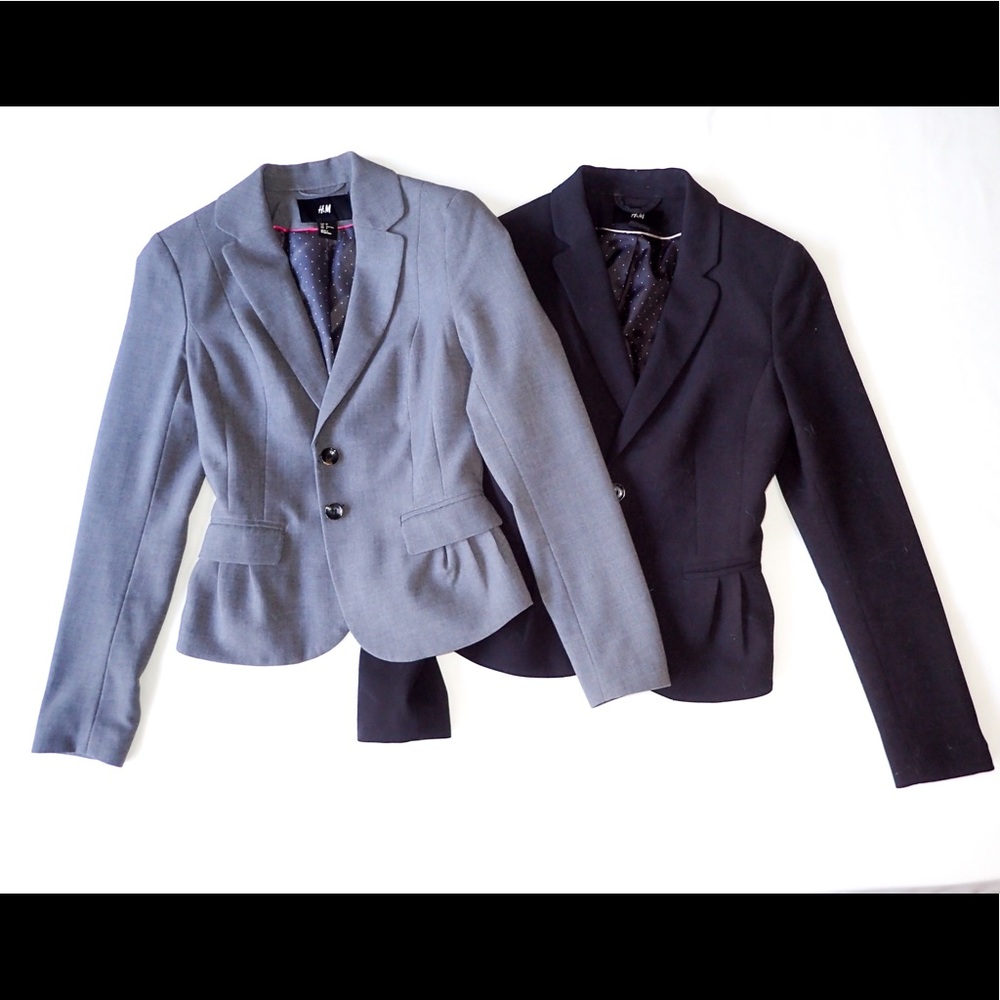 H&M Fitted Blazer Gray Size 2